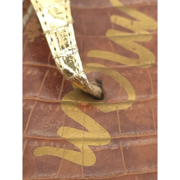 Sam Edelman Women's Leather Thong Sandals Set Of 3 - Black Brown & Gold - Picture 3 of 16